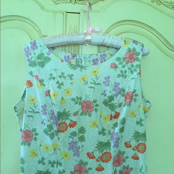 VINTAGE JOHN ABBOTT Floral Summer Dress Sleeveless - Picture 9 of 10